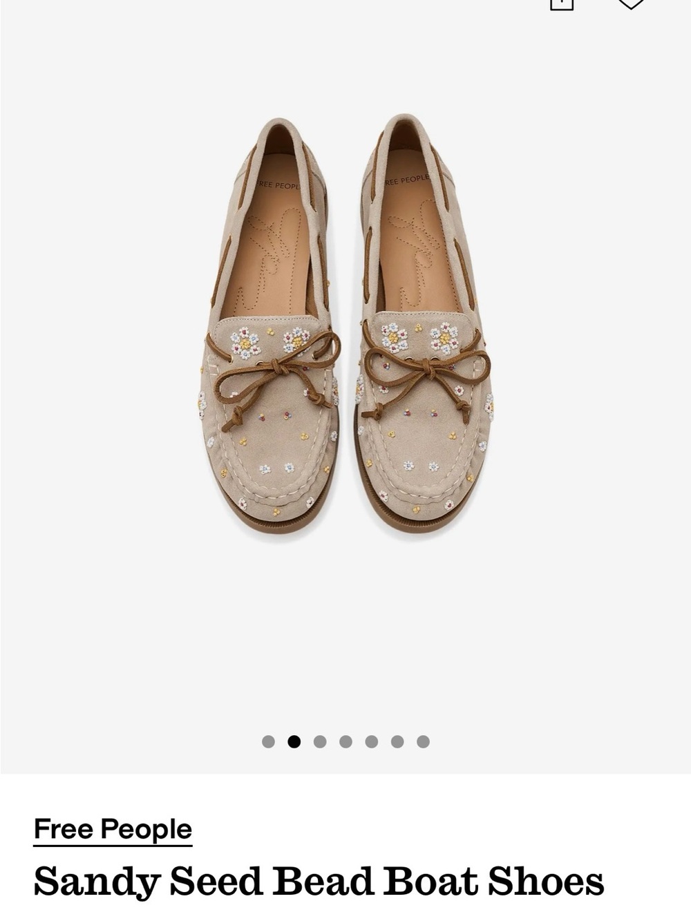 Free People Sandy Seed Bead Moccasin Boat Shoes in Beige and Brown